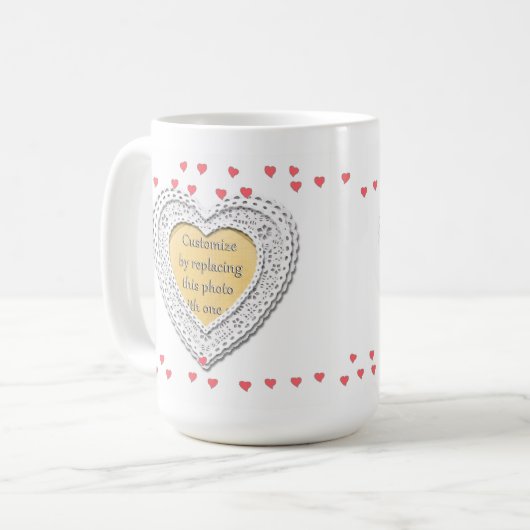 フォトフレーム(小さいハート) コーヒーマグカップ (正面左)