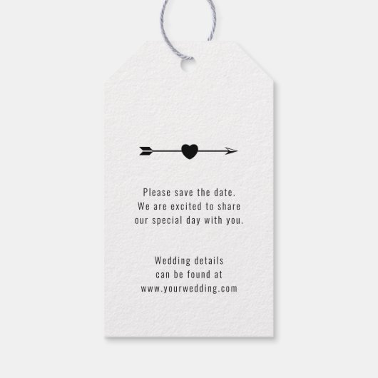 フォトフレーム |日付の保存 |ギフトラベルlホワイト ギフトタグ (裏面)