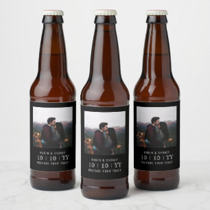 フォトフレーム 日付の保存 ビールラベル 黒