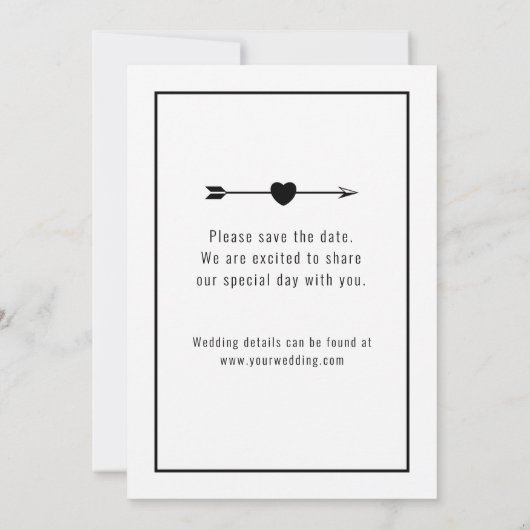 フォトフレーム |日付の保存 |フラット |黒 セーブザデート (裏面)