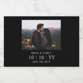 フォトフレーム |日付の保存 |ミニラベルlブラック スパークリングワインラベル (シングルラベル)