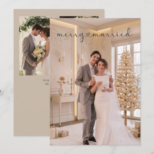 フォトフレーム 結婚式 4枚の写真入り カスタマイズ シーズンカード (正面/裏面)