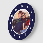 フォトフレームNavy ラージ壁時計 (傾斜)