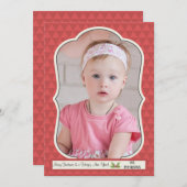 フォトフレ伝統的ームホリデーカードバーティクル 招待状 (正面/裏面)