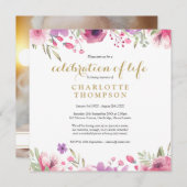 フォトフローラお祝いのライフ葬儀 招待状 (正面/裏面)