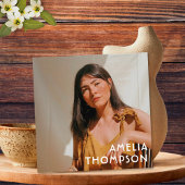 フォトフローラグリーンマスタードイエローレトロ花 スクエア名刺