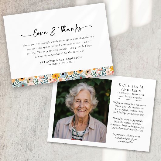 フォトフローラスクリプト葬儀 サンキューカード