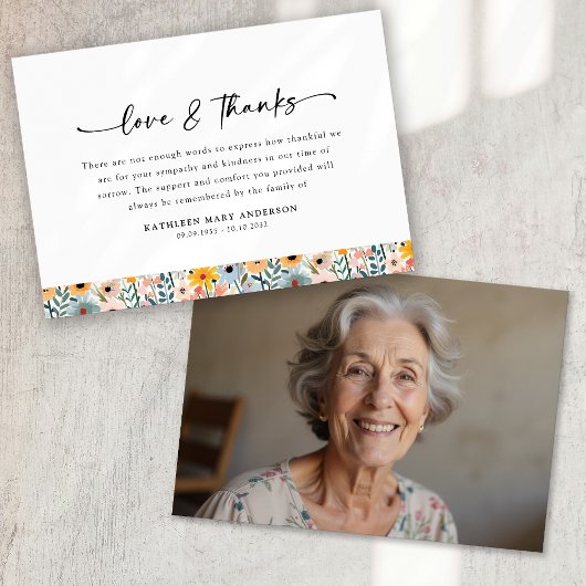 フォトフローラスクリプト葬儀 サンキューカード