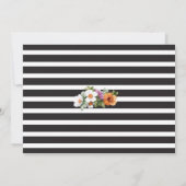 フォトフローラストライプフラワーピンク誕生日招待状 招待状 (裏面)