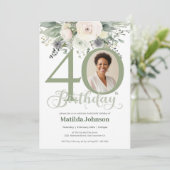 フォトフローラセージ40歳の誕生日 招待状 (スタンド正面)