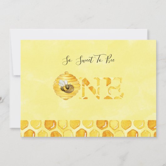 フォトフローラハニービーFirst Bee-day誕生日 招待状 (裏面)