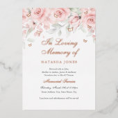 フォトフローラバタフライピンク記念式典 箔招待状 (正面)