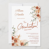 フォトフローラパンパスボヘミアンテラコッタ卒業 招待状 (正面)