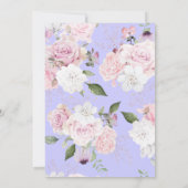 フォトフローラパープル金ゴールド結婚ピンク 招待状 (裏面)