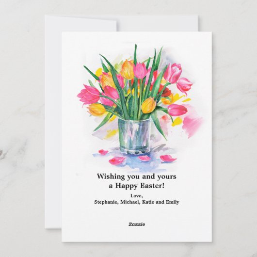 フォトフローラフレームハッピーイースター シーズンカード (裏面)