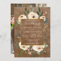 フォトフローラベージュ赤面バラ金ゴールド結婚ブラウン