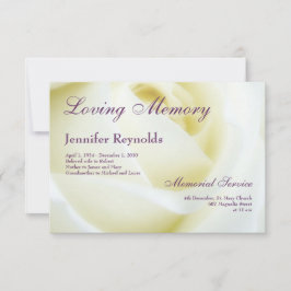 フォトフローラホワイトローズの葬儀または記念品 案内状