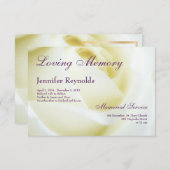 フォトフローラホワイトローズの葬儀または記念品 案内状 (正面/裏面)