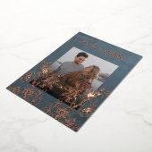 フォトフローララインアートバラ金ゴールド結婚ズ 箔招待状 (回転した状態)