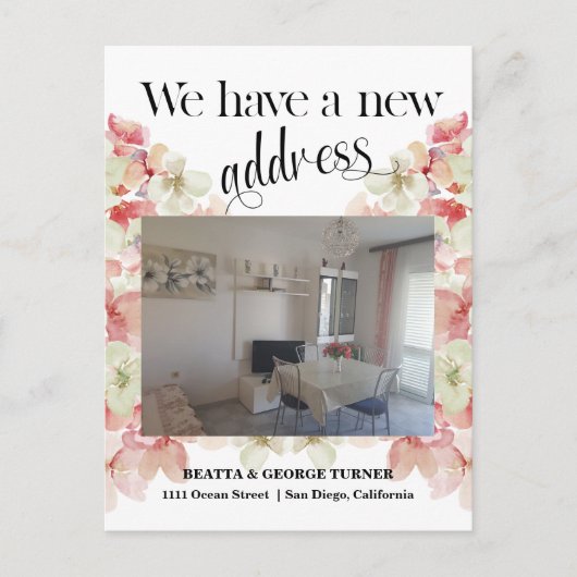 フォトフローラ新しいホームアドレス、 案内ポストカード (正面)