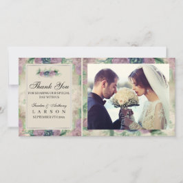 フォトフローラ水彩バラ結婚の感謝 サンキューカード