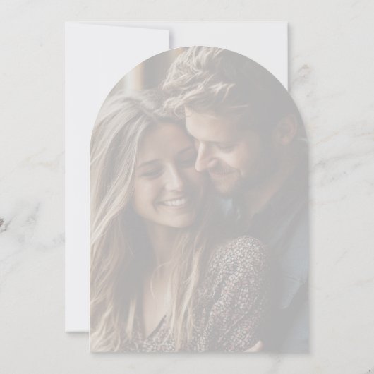 フォトフローラ赤面モダンアーチ婚約パーティ 招待状 (裏面)