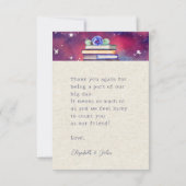 フォトブックとバラパステルウォーターカラー結婚の追加 サンキューカード (裏面)