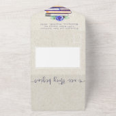 フォトブックとバラ水彩ラベンダー結婚の追加 オールインワン招待状 (外側)