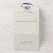 フォトブックとバラ水彩ラベンダー結婚の追加 オールインワン招待状 (外側)