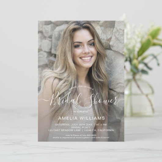 フォトブパーソナライズされたライダルシャワーへの招待 招待状 (スタンド正面)