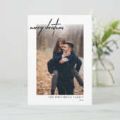 フォトブモダンラックメリークリスマスホワイト シーズンカード (スタンド正面)