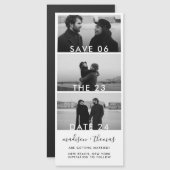 フォトブモダンースストリップ結婚式の日付を保存 (正面/裏面)