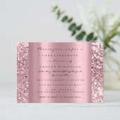 フォトブライダルシャワーバラグリッターピンク卒業 招待状 (スタンド正面)