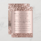 フォトブライダルシャワーバラ金ゴールドグリッター卒業 招待状 (正面/裏面)