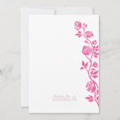 フォトブライトピンク手描きバラロマンチックシンプル セーブザデート (裏面)