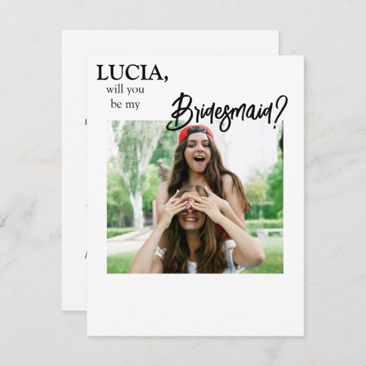 フォトブライドメイド提案カードテンプレート 招待状 (正面/裏面)