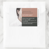 フォトブラウンエレガントミニマル 長方形シール (バッグ)