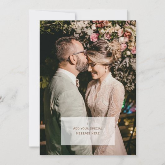 フォトブラウン馬結婚のサンキューカードの追加 サンキューカード (裏面)