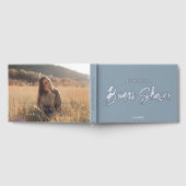 フォトブラシスクリプトエレガントなブルーブライダルシャワー ゲストブック (全面)