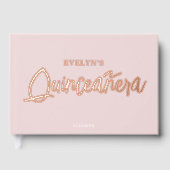 フォトブラシスクリプトピンク誕生日キンセアニェラ ゲストブック (正面)