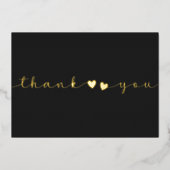 フォトブラックとミニマルハートを追加モダンありがとう 箔シーズンカード (正面)