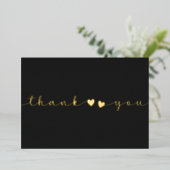 フォトブラックとミニマルハートを追加モダンありがとう 箔シーズンカード (立ち正面)