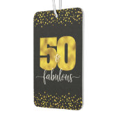 フォトブラックゴールドフォイル50ファブラス誕生日カスタム カーエアーフレッシュナー (左)