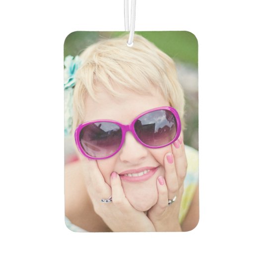 フォトブラックゴールドフォイル50ファブラス誕生日カスタム カーエアーフレッシュナー (裏面)