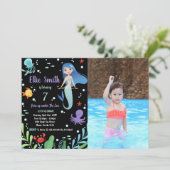 フォトブラックザシーマーメイド誕生日 招待状 (スタンド正面)