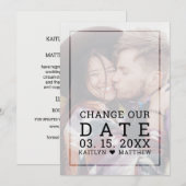 フォトブラックスクリプモダントの日付を変更す結婚る セーブザデート (正面/裏面)