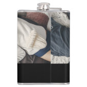 フォトブラックパーソナライズされたと金ゴールドゴルフクラブ フラスク (裏面)