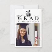 フォトブラックボウディスコボール卒業パーティー 案内状 (正面)