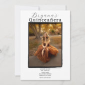 フォトブラックモダンフレームトレンディーキンセアニラ 招待状 (正面)