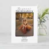 フォトブラックモダンフレームトレンディーキンセアニラ 招待状 (スタンド正面)